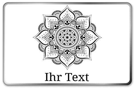gravur-farbik.de – personalisierbare eckige Dose mit Name oder Wunschtext – Zentangle Mandala Motiv – bedruckte Geschenkdose – ideale Keksdose, Metalldose, Plätzchendose