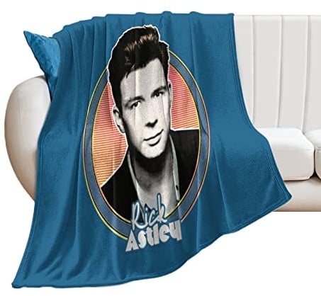 Rick Astley 80S Aesthetic Tribute Design Plush Warm Anti-Pilling Flannel Blankets Fit for Adults, Throw Blankets Warm Knee Blanket Bed Sheet 40x50