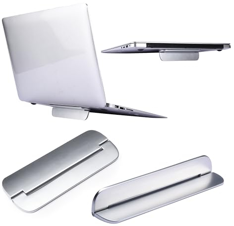 Tragbarer Laptop-Ständer - Unsichtbarer Laptop-Ständer - Zubehör für Arbeitstisch-Laptop-Halter - Höhenverstellbar für stabile Auftriebskraft mit rutschfesten Silikonpads für sicheres Stehen - Silber