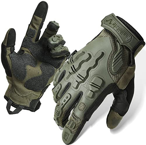 Zune Lotoo Taktische Handschuhe, Paintball Handschuhe Herren Touchscreen Kompatibel, Atmungsaktive und Stoßdämpfende Airsoft Handschuhe für Paintball Airsoft Motorrad Klettern Outdoor Activities(L)