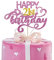 Pink Glitter Happy 21st Birthday Cake Topper, Twenty One Years Old Birthday Party Cake Decor, Gold Number 21 Birthday Party Supplies Decorations for Men or Women