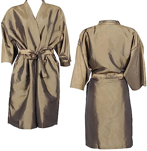 Healvian Hairdressing Client Gown Cape for Beauty Salon Barber Shop Comfortable Easy to Clean Hair Cutting Cape for Home Use Stylish Gold