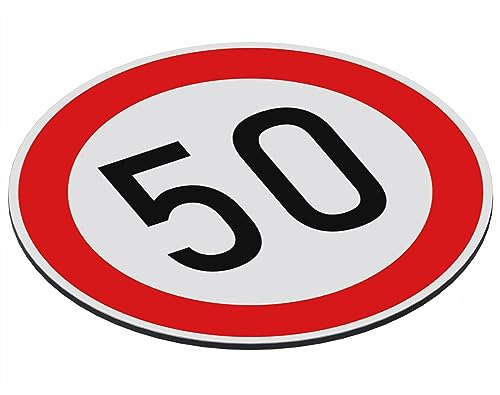 SCHILDER Systeme Verbotsschild – 50er – 3mm Aluminium-Dibond-Schild - 20cm ⌀ – Wasserfest und Witterungsbeständig für den Innen- und Außenbereich – 100% Made in Austria