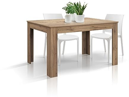 PAZZO DESIGN Tavolo Allungabile Olivia, Rovere Rustico, Nobilitato Melaminico, Tavolo Cucina, Tavolo Sala Da Pranzo, Tavolo Soggiorno, Made in Italy, 140x90x77 cm - id_1871