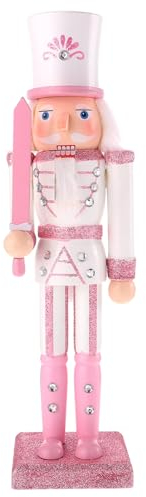 DECHOUS Nussknacker Soldat Klassischer Riesiger Nussknacker Wohnkultur Akzente Festliches Party-sammlermodell Nussknacker Weihnachten Rosa Dekor König Ornament Weihnachtsbaum Kind