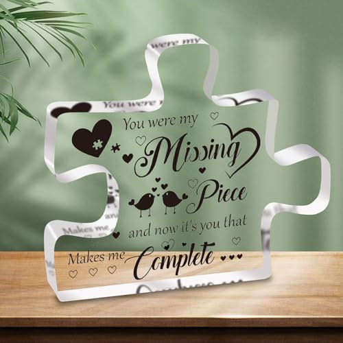 Schilder Puzzle Acrylplakette, Jahrestag Valentinstag Geburtstags Geschenke für Sie, Romantische Liebesgeschenke für Freundin Freund Ehefrau Ehemann, Personalisierte Geschenke für Frauen Paare