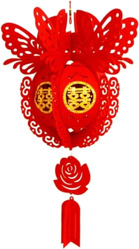 Papierlaternen im orientalischen Stil, Dekorationen, leichte Abdeckung, rote Laterne, chinesische Hochzeitslaterne, Dekoration, doppelte fliegende Schmetterlingslaterne, Wandbehänge, glückliche Neujah