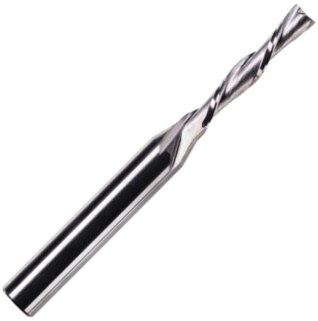 Rennie Tool 4mm x 22mm x 1/4 Shank Solid Carbide 2F Down Cut Router Bit | For Wood MDF Plywood. Compatible With Dewalt, Makita, Katsu, Trend Router Etc. 6.35mm Shank 2 Flute Spiral 4mm Router Cutter