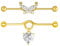 Besyvvin Industrial Piercing Or Barres De Perçage Industrielles Acier Chirurgical 14G 38MM Oreille Piercing Bijoux 2 PCS