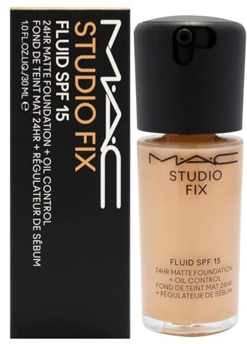 Studio Fix Fluid SPF 15 24Hr Matte Foundation plus Oil Control – NC35 by MAC for Women – 1 oz Foundation