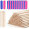 200 Stück Rosenholzstäbchen Maniküre,Doppelseitige Orange Holzstäbchen,Nagelhautschieber Holz Sticks für Maniküre Kunst Pediküre Nagelhautpflege.