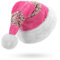 CITÉTOILE Erwachsene Weihnachtsmütze, Spleißstreifen mit Goldstickerei, verdickte Winter Weihnachtshut mit Plüsch Ball, Unisex Nikolausmütze, Rosa