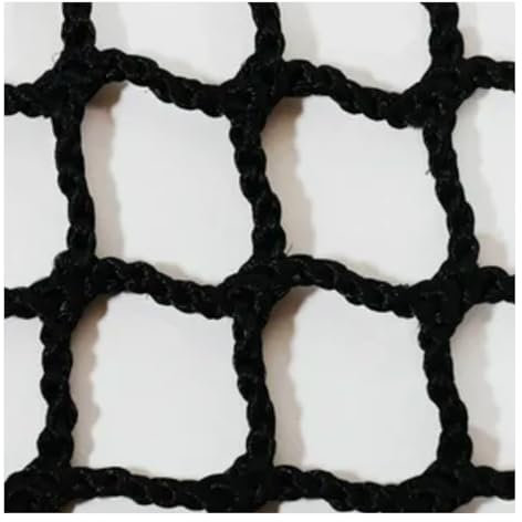 ZLRBN Schutznetz Kinder, Spielplatz-Fußball-Trennnetz, 6mm/5cm, Schwarzes Knotenloses Seilnetz (5x8m/16x26ft)