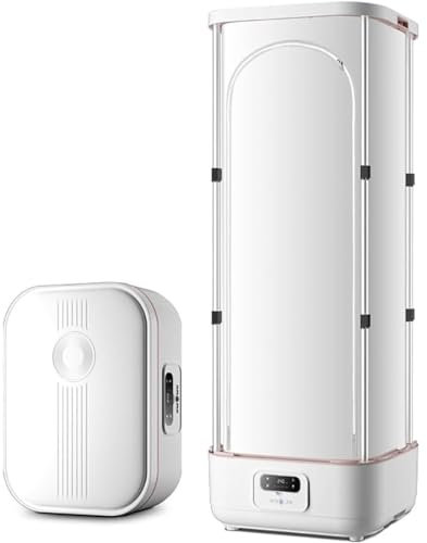 Secadora Vertical portátil, Armario de Vapor, Secadora de Ropa eléctrica Plegable con 3 Modos de Secado y Temporizador Inteligente, vaporizador de Ropa de pie de 900 W para función de Aroma,