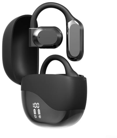 ReachMall Waterproof Open Ear Wireless Sports Headphones, IPX7 Waterproof Wireless Earbuds, 80 Hour Battery Life Touch Controlled Headphones(Black)