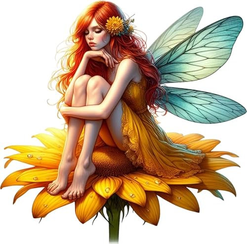 x4 Yellow Fairy Flower Vinyl Stickers Cover Marks Non Transparent Waterproof Floral Art Decals 1@ 20cm tall ideal for toilets or car. 3@ 7cm tall ideal for Phone case, Cups & Wine Glass (Fairy yellow)
