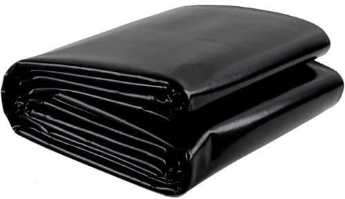 HFVUYAR Revestimiento para estanques de 5 x 6 m, 6 x 8 m, 7 x 10 m, 8 x 12 m, 10 x 15 m, Membrana para estanques de Peces Grandes, Grosor de 0,12 mm, Revestimiento Flexible de HDPE Negro, impermeab