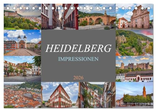 Heidelberg Impressionen (Tischkalender 2026 DIN A5 quer), CALVENDO Monatskalender: Erleben Sie die einzigartige Verbindung aus historischem Charme, ... in der Stadt Heidelberg. (CALVENDO Orte)