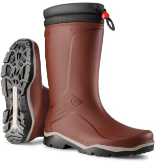 DUNLOP Blizzard Snow Boots, Lined Winter Wellies, PVC, Burgundy, UK 7