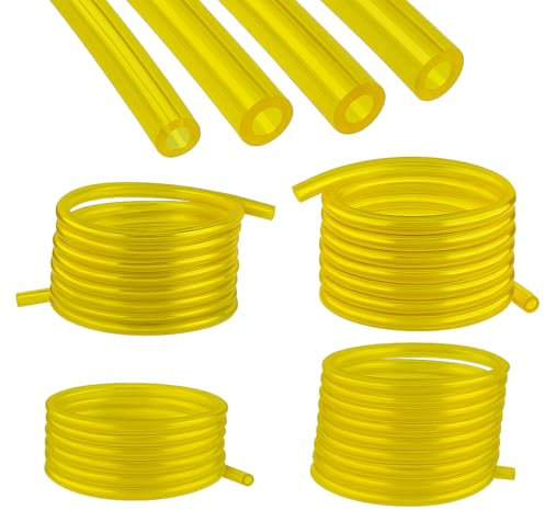 Strimmer Fuel Line Kit for Lawnmower & Chainsaw – 4 Sizes Petrol Fuel Hose Tubes – Durable Fuel Pipe for Blower, Trimmer, Pressure Washer – Universal Flexible Gas Line 1 m Each