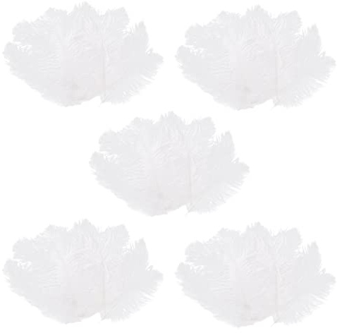 MVOSJFIE 50 Pieces White Natural Ostrich 20-25cm Wedding DIY