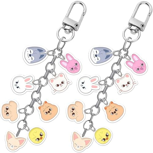 AYNKH 2 Pièces Pendentifs Clés, Porte-clés, Accessoires Pendentifs Clés pour Sac à Dos, pour Fans, Articles de Fête, Collection