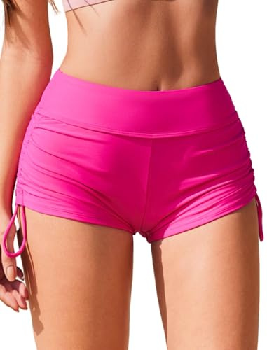 Ekouaer Short de Bain Femme Bas de Maillot de Bain Eté Multiusage Short Taille Haute à Séchage Rapide pour Yoga Jogging Natation Plage Piscine