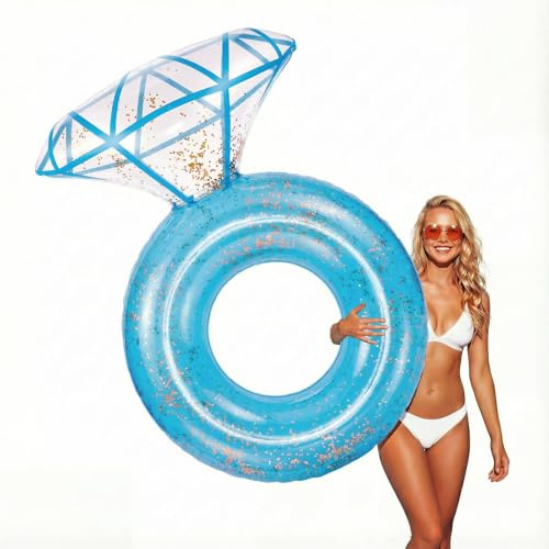 Zeraty Pool Float Inflatable Diamond Ring Pool Float Engagement Ring Bachelorette Party Floaties Stagette Decor Bridal Shower Decorations Adults Inflatable Floaties for Swim Tube Wedding Beach Party