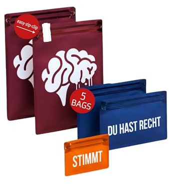 Noaks Bags, 5er-Set wasserdichte Beutel (IPX8), Geruchsdicht, SMART Set | ZIP Druckverschlussbeutel mit Beschriftungsfeld, Dry Bag, Weed Zubehör, Dokumententasche & Rucksack Organizer