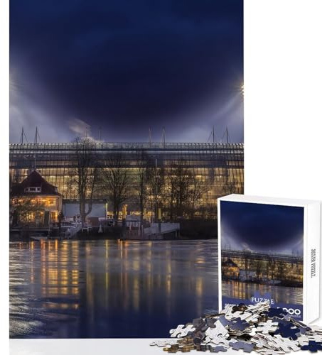 1000-teiliges beleuchtetes Werder Bremen-Puzzle Wanddekoration tolles Geschenk und Spielzeug Familienspiel mit passendem Poster und Quizblatt Größe 38x26cm
