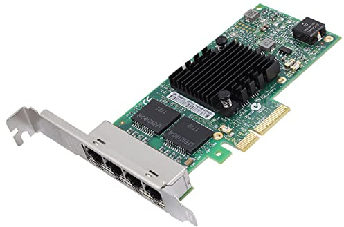 Bewinner I350-T4 PCIe-Gigabit-Ethernet-Netzwerkkarte, 4-Port-Serveradapter mit Low-Profile-Halterung, Unterstützung für ESXi, PXE, WOL, VLAN, SR-IOV