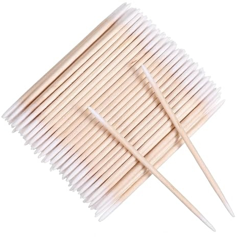 Teziluo 500 unidades de hisopos de algodón de doble extremo, microcepillo de pestañas, hisopos de limpieza para maquillaje, uñas, orejas, cejas, tatuajes, herramientas de eliminación de pegamento
