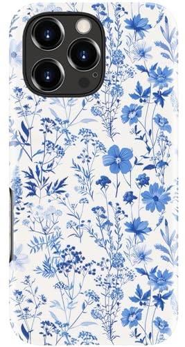 ESDOT for iPhone 16 Pro Max Case Cute,Trendy Floral Phone Cover for Women | Wireless Charging Compatible - Slim Fit Hard Back Soft Silicone Bumper - Aesthetic Y2K Cover for Women Girls
