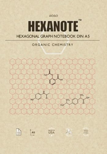 HEXANOTE - Hexagonal Graph Notebook DIN A5 - Organic Chemistry: 110 pages hexagonal graph paper notebook for drawing organic chemistry structures