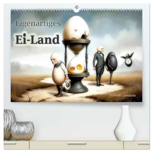 Eigenartiges Ei-Land (hochwertiger Premium Wandkalender 2026 DIN A2 quer), Kunstdruck in Hochglanz: Bizarre, surrealistische Bilderwelten. (CALVENDO Kunst)
