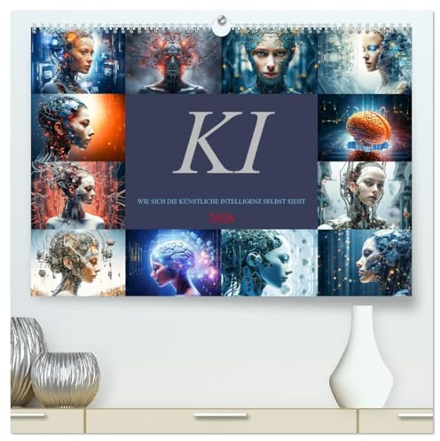 KI - Wie sich die künstliche Intelligenz selbst sieht (hochwertiger Premium Wandkalender 2026 DIN A2 quer), Kunstdruck in Hochglanz: Einzigartige ... Ihr Zuhause oder Büro. (CALVENDO Technologie)
