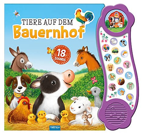 TRÖTSCH - Soundbuch Tiere auf dem Bauernhof | Interaktives Soundbuch mit 18 Klängen auf dem Bauernhof: Mit zauberhaften Illustrationen und eingängigen Reimen für die Kleinsten | Ab 18 Monaten
