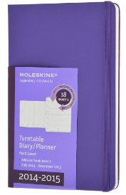 Moleskine Drehbarer Kalender 2014/2015, wöchentlich, Large Hard Cover, violett