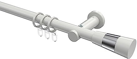 Interdeco Gardinenstangen Weiß aus Metall 20 mm Ø Platon Tanara, 100 cm