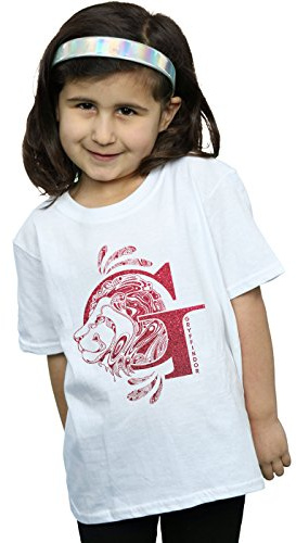 Harry Potter Girls Gryffindor Glitter T-Shirt White 9-11 Years
