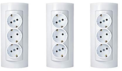 3-fach Kombi-Steckdose Aufputzsteckdoset NEU Aufputz 3 steckplätze Hergestellt im EU (3)