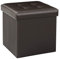 Bonlife Storage Ottoman,Extra Seat,Foldable Small Ottoman Foot Rest,Ottoman with Storage,for Living Room,Bedroom,Brown,32 x 32 x 32 cm