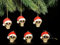 Gothic Christbaumkugeln - 6er Set Totenköpfe mit Weihnachtsmütze | Dekoartikel zum Hängen, handbemalt