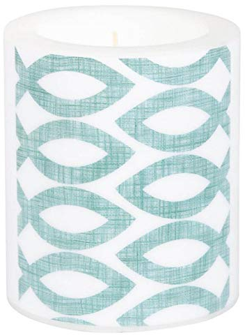 Windlicht aus Wachs mit grünen Fischen