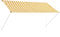 vidaXL Toldo Retráctil 250x150cm Amarillo Blanco Parasol Ventana Terraza Hogar