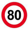 Autocollant Sticker signalisation Plaque Porte Panneau limitation Vitesse 80