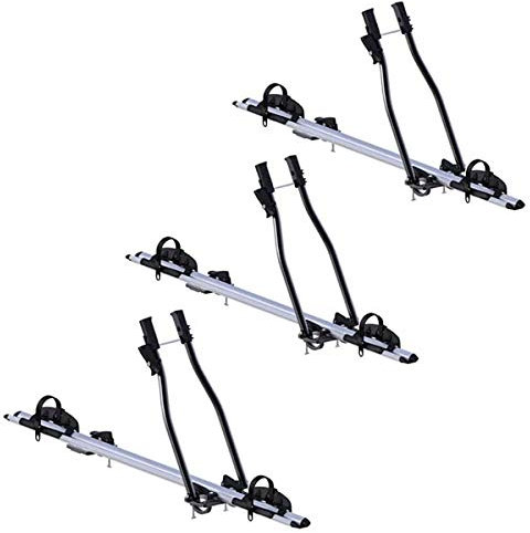 VDP 3X Porte-vélo Sagittar + barres de toit Tiger en acier L compatible avec Seat Altea à partir de 2009