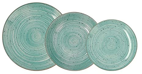 Quid Montreal Vajilla completa moderna de porcelana para 6 personas (18 piezas)|Platos llanos, Platos hondos, Platos postre, Color Único, Talla Estándar