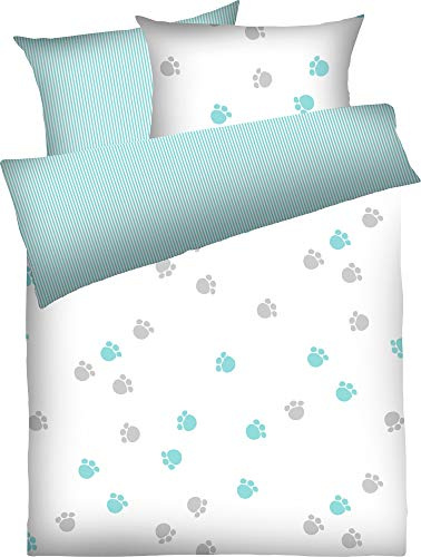 Dyckhoff Kinder-Wendebettwäsche Weichfrottier Mint Größe 100x135 cm (40x60 cm)