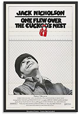 GNKIO ONE FLEW Over The Cuckoo's Nest Poster Dekorative Malerei Leinwand Wandkunst Wohnzimmer Poster Schlafzimmer Malerei 12x18inch(30x45cm)